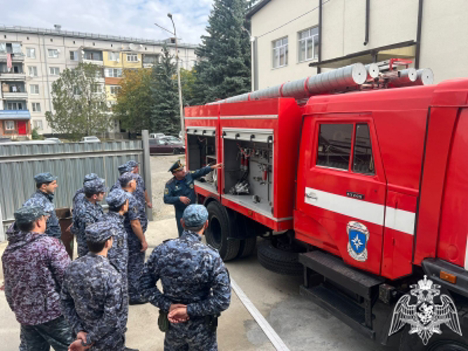 Росгвардейцы приняли участие в межведомственном пожарно-тактическом учении в Карачаево-Черкесии