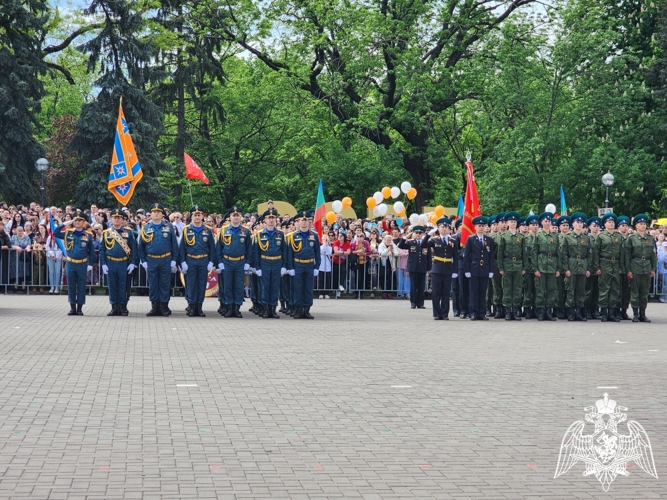 Начальник Управления Росгвардии по Карачаево-Черкесской Республике принял участие в торжественном митинге в честь 80-й годовщины Победы в Великой Отечественной войне
