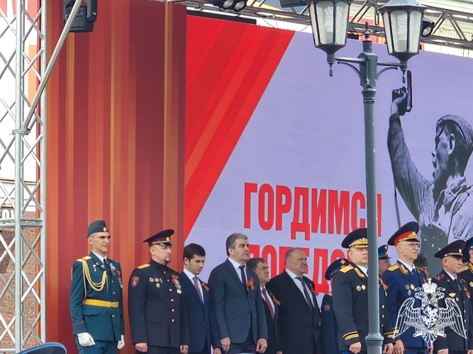 Начальник Управления Росгвардии по Карачаево-Черкесской Республике принял участие в торжественном митинге в честь 80-й годовщины Победы в Великой Отечественной войне